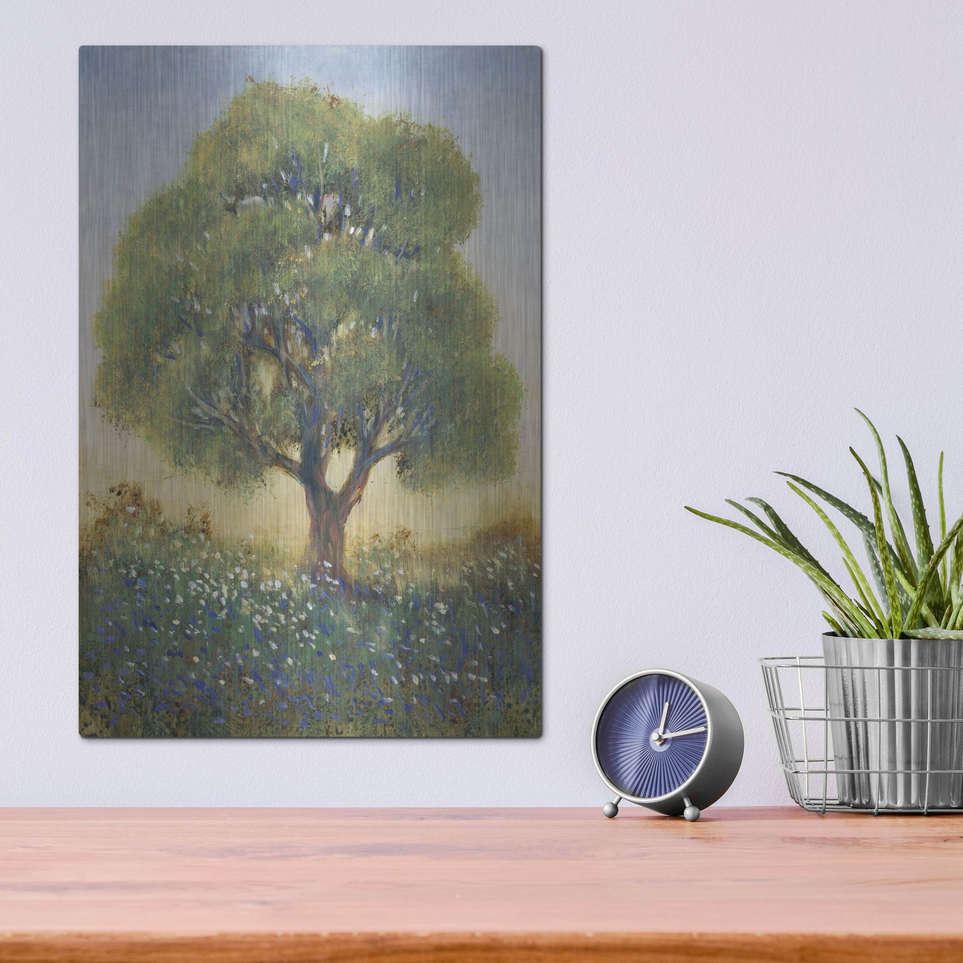 Luxe Metal Art 'Standing in the Field I' by Tim O'Toole, Metal Wall Art,12x16