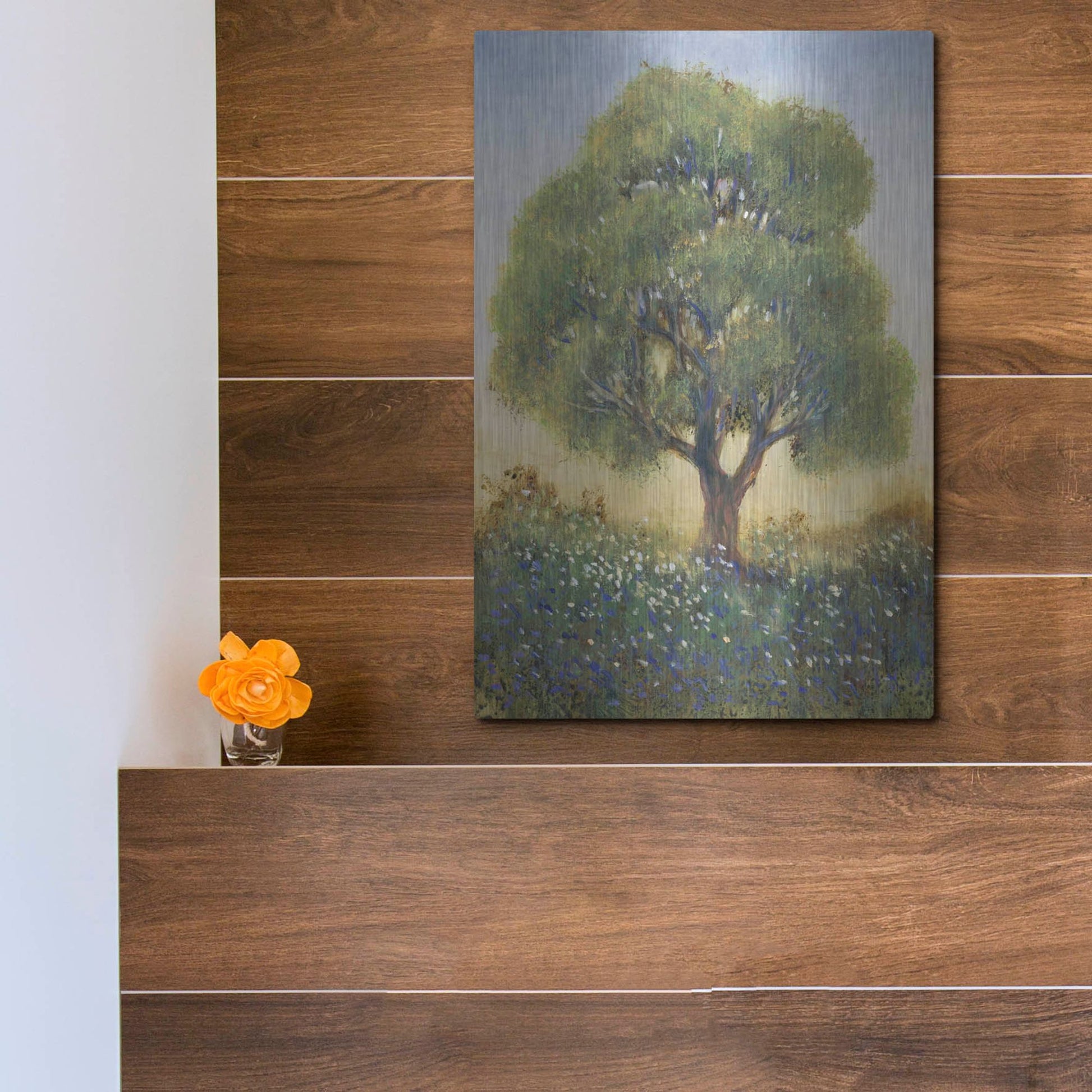 Luxe Metal Art 'Standing in the Field I' by Tim O'Toole, Metal Wall Art,12x16