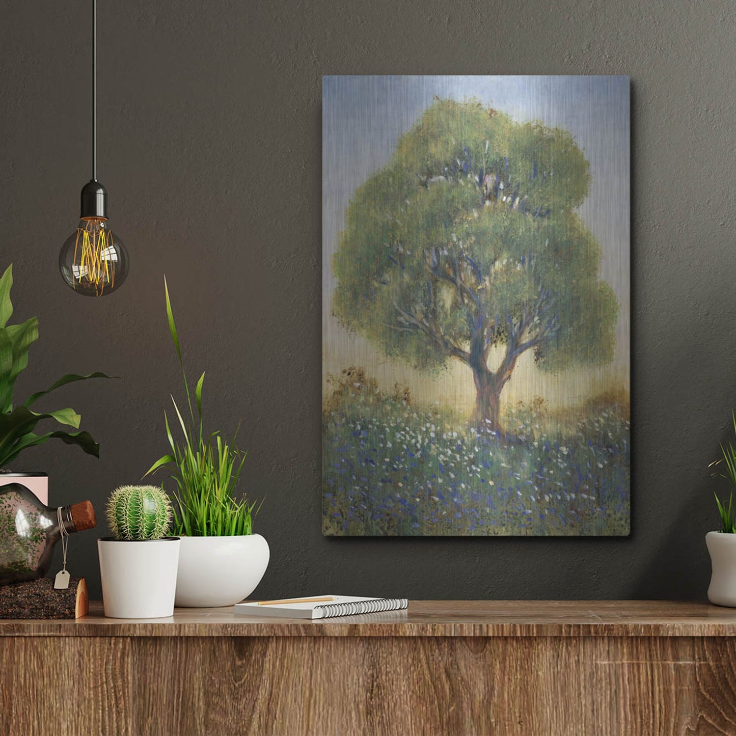 Luxe Metal Art 'Standing in the Field I' by Tim O'Toole, Metal Wall Art,12x16