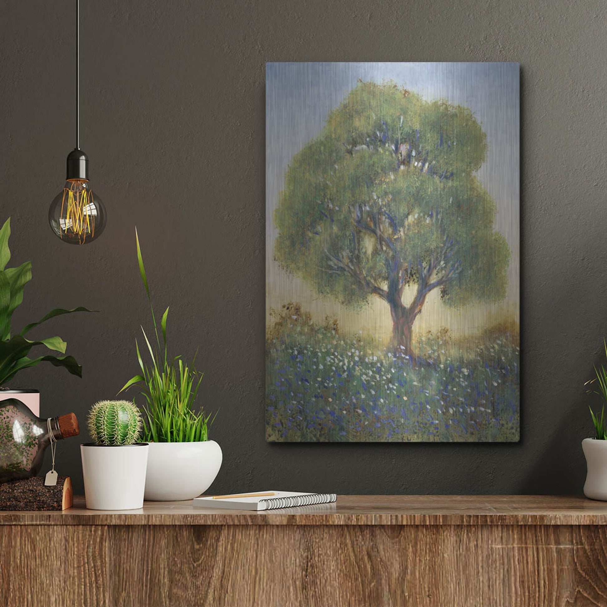 Luxe Metal Art 'Standing in the Field I' by Tim O'Toole, Metal Wall Art,12x16