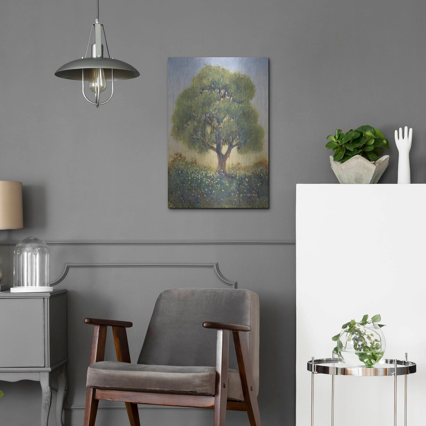 Luxe Metal Art 'Standing in the Field I' by Tim O'Toole, Metal Wall Art,16x24