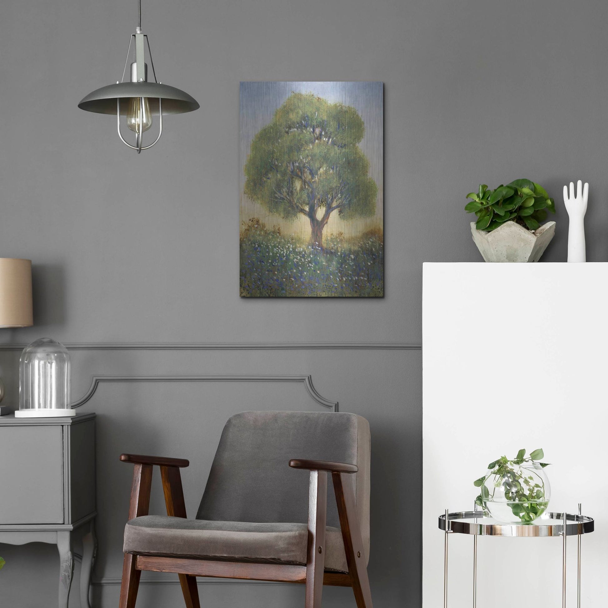 Luxe Metal Art 'Standing in the Field I' by Tim O'Toole, Metal Wall Art,16x24