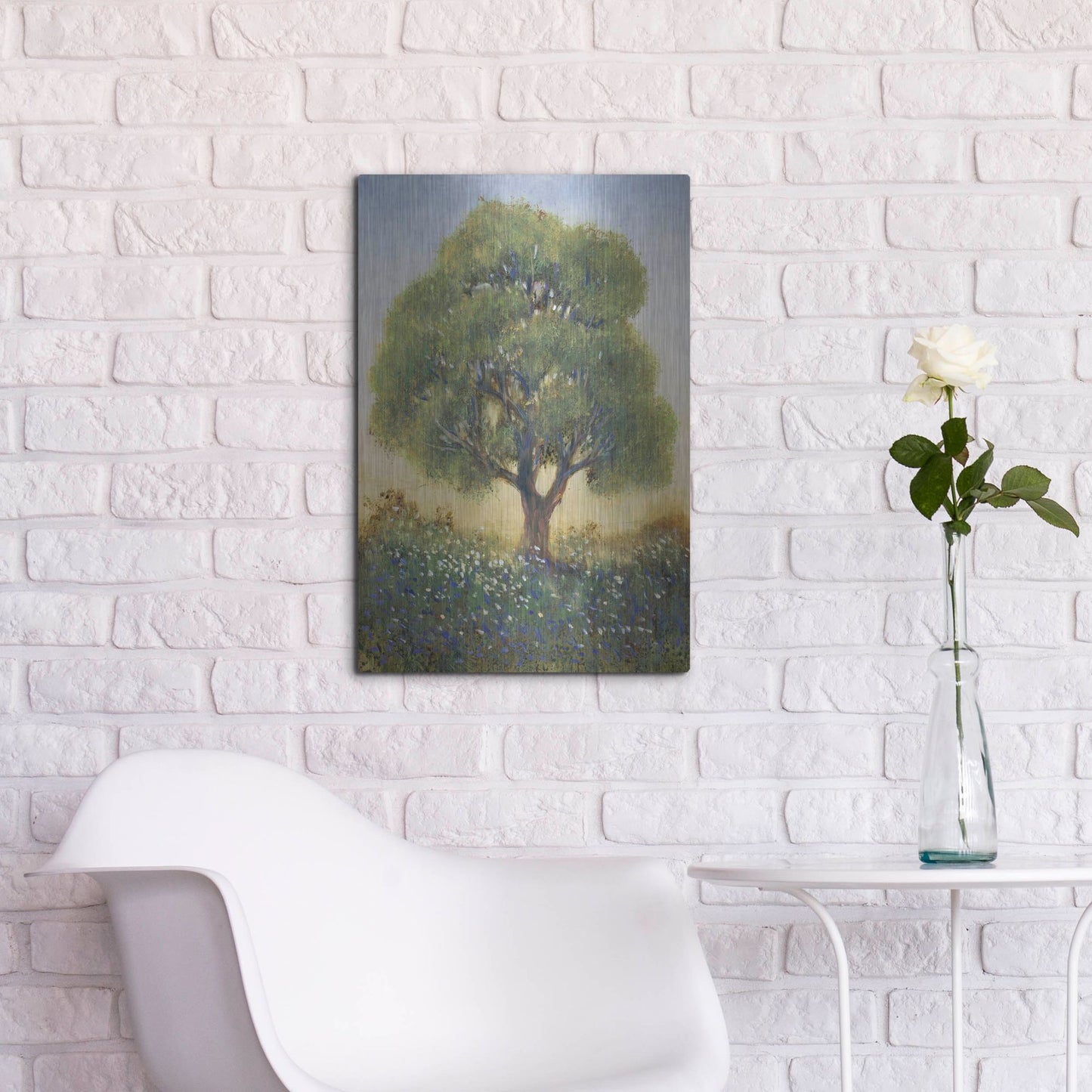 Luxe Metal Art 'Standing in the Field I' by Tim O'Toole, Metal Wall Art,16x24