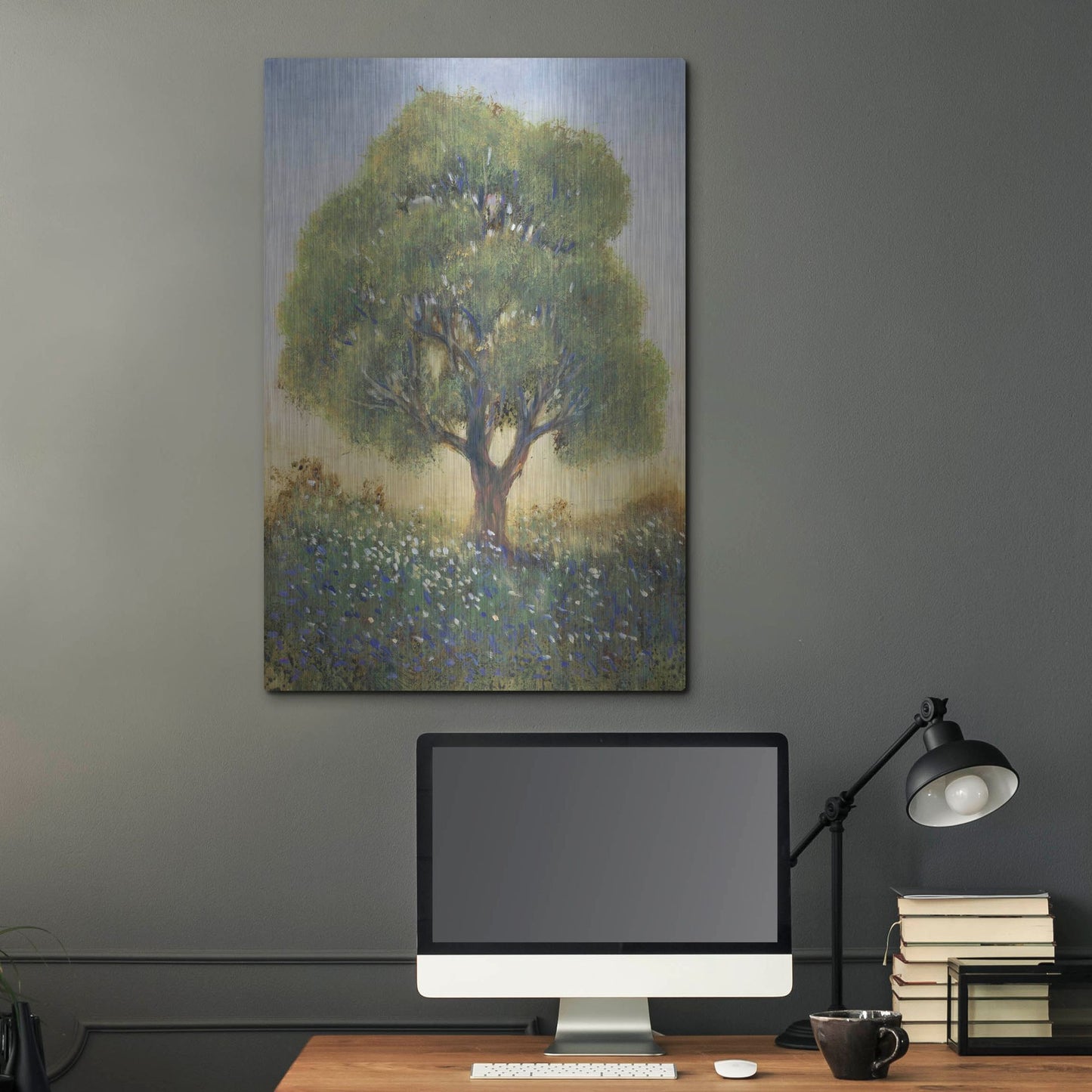 Luxe Metal Art 'Standing in the Field I' by Tim O'Toole, Metal Wall Art,24x36