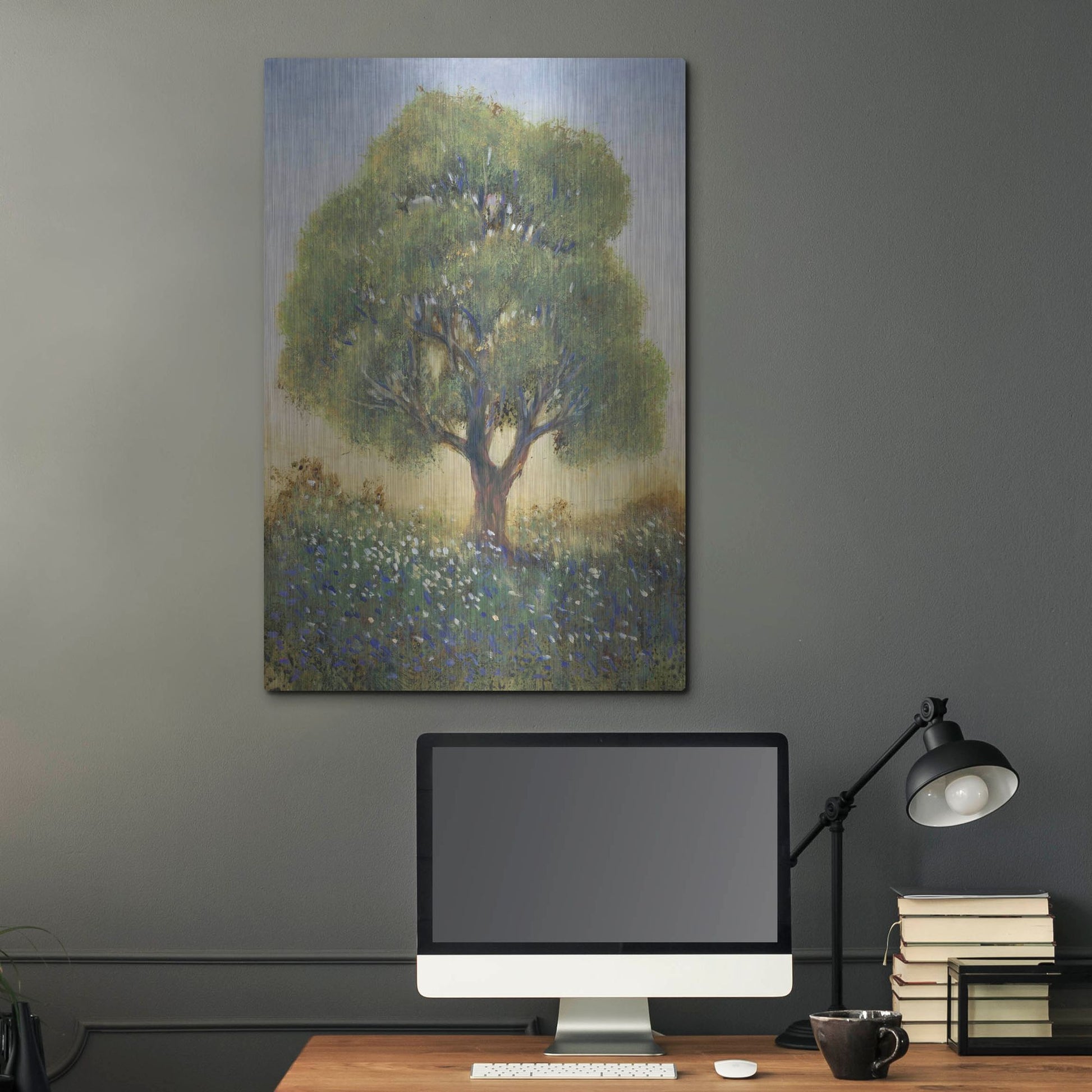 Luxe Metal Art 'Standing in the Field I' by Tim O'Toole, Metal Wall Art,24x36