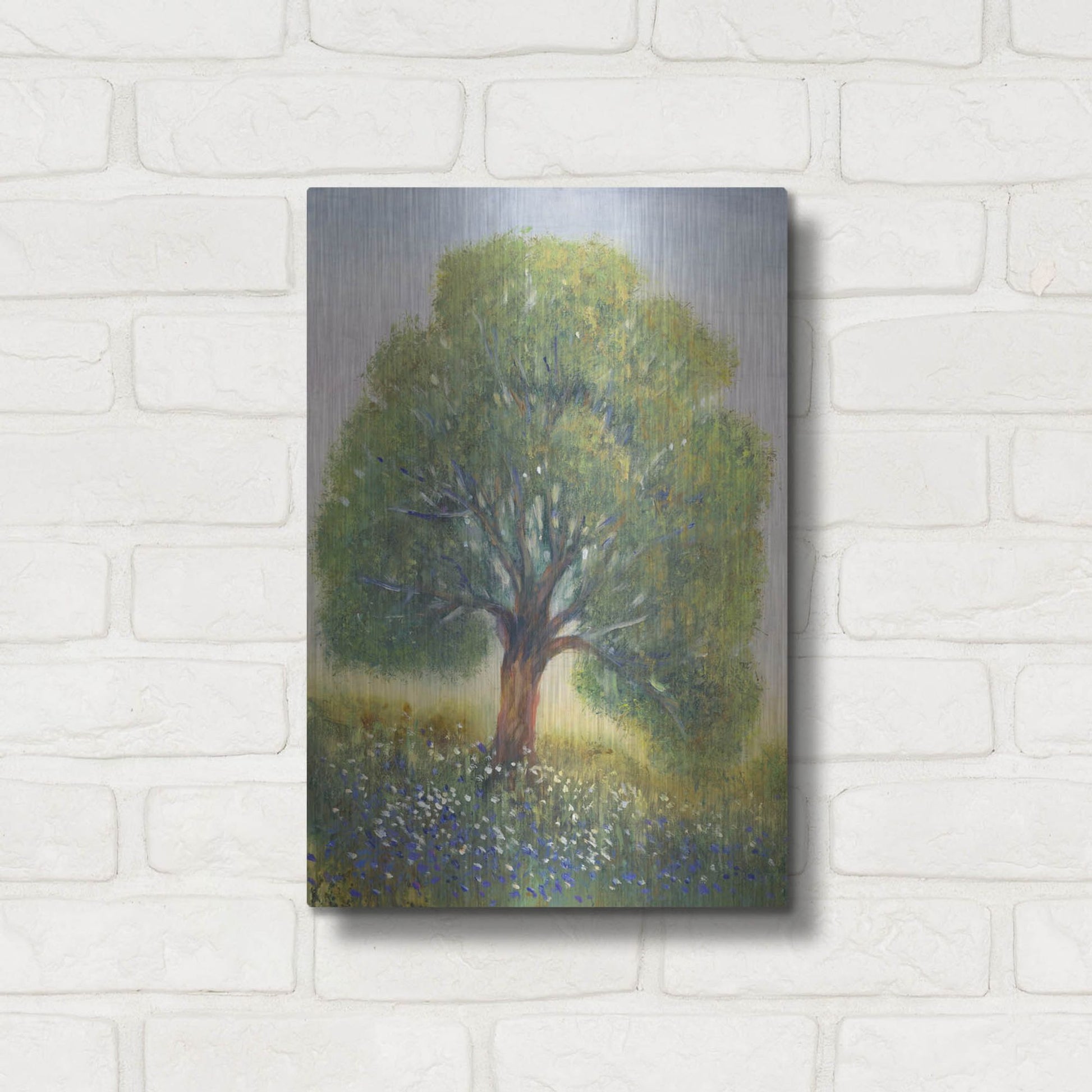 Luxe Metal Art 'Standing in the Field II' by Tim O'Toole, Metal Wall Art,12x16