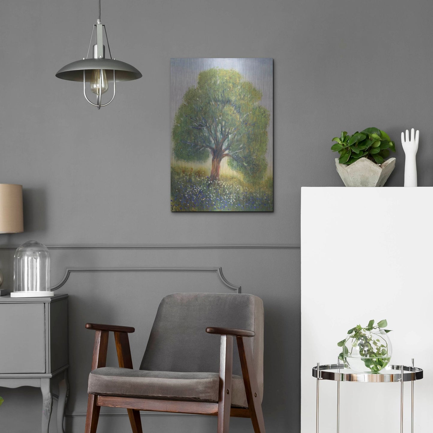 Luxe Metal Art 'Standing in the Field II' by Tim O'Toole, Metal Wall Art,16x24