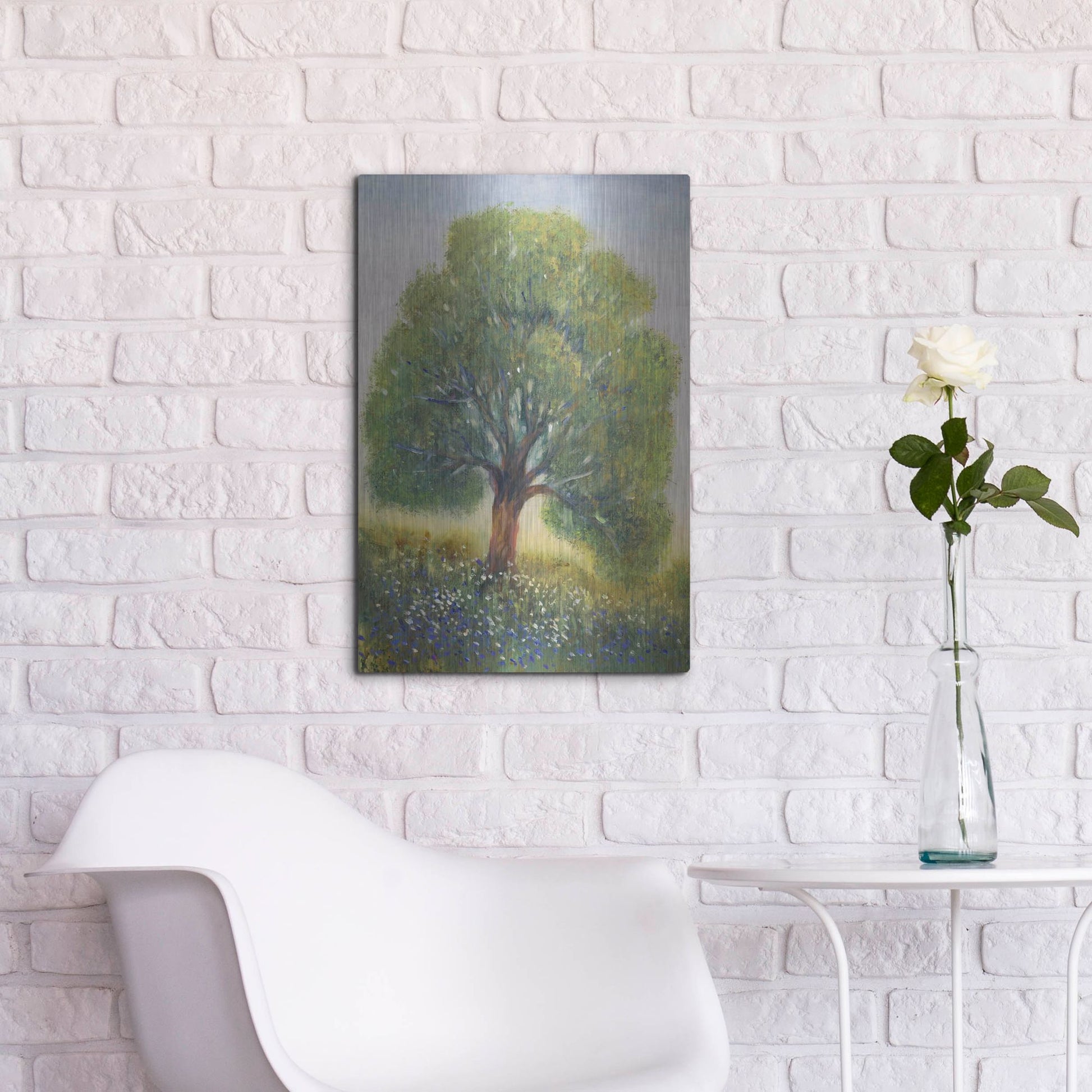 Luxe Metal Art 'Standing in the Field II' by Tim O'Toole, Metal Wall Art,16x24