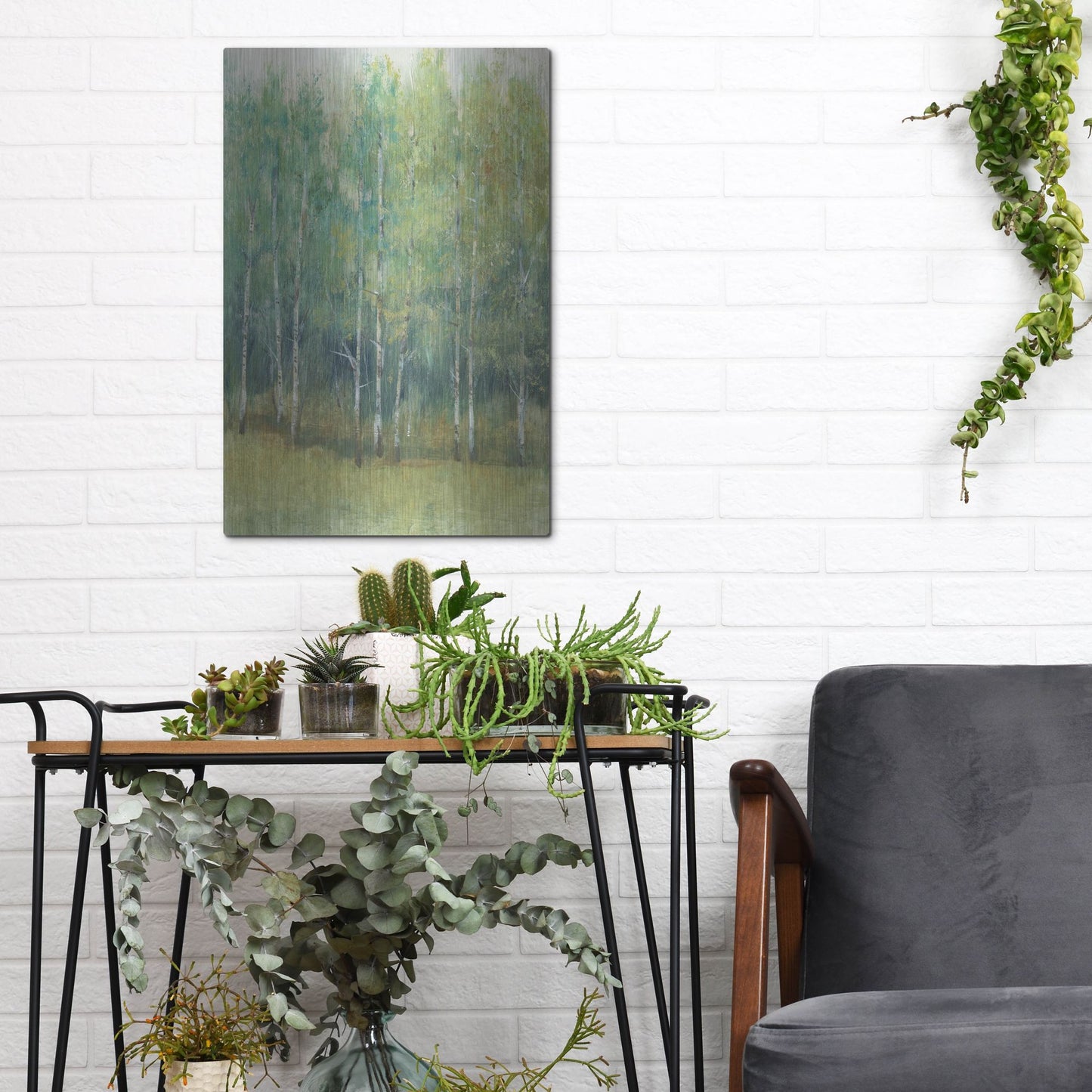 Luxe Metal Art 'Wood Land Edge I' by Tim O'Toole, Metal Wall Art,12x16