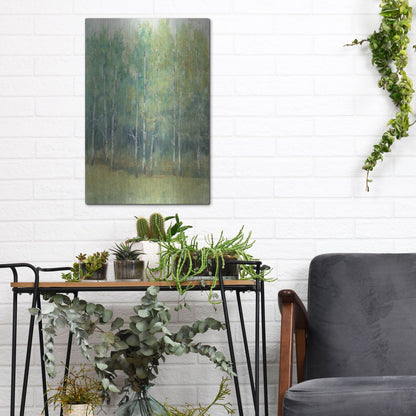 Luxe Metal Art 'Wood Land Edge I' by Tim O'Toole, Metal Wall Art,12x16