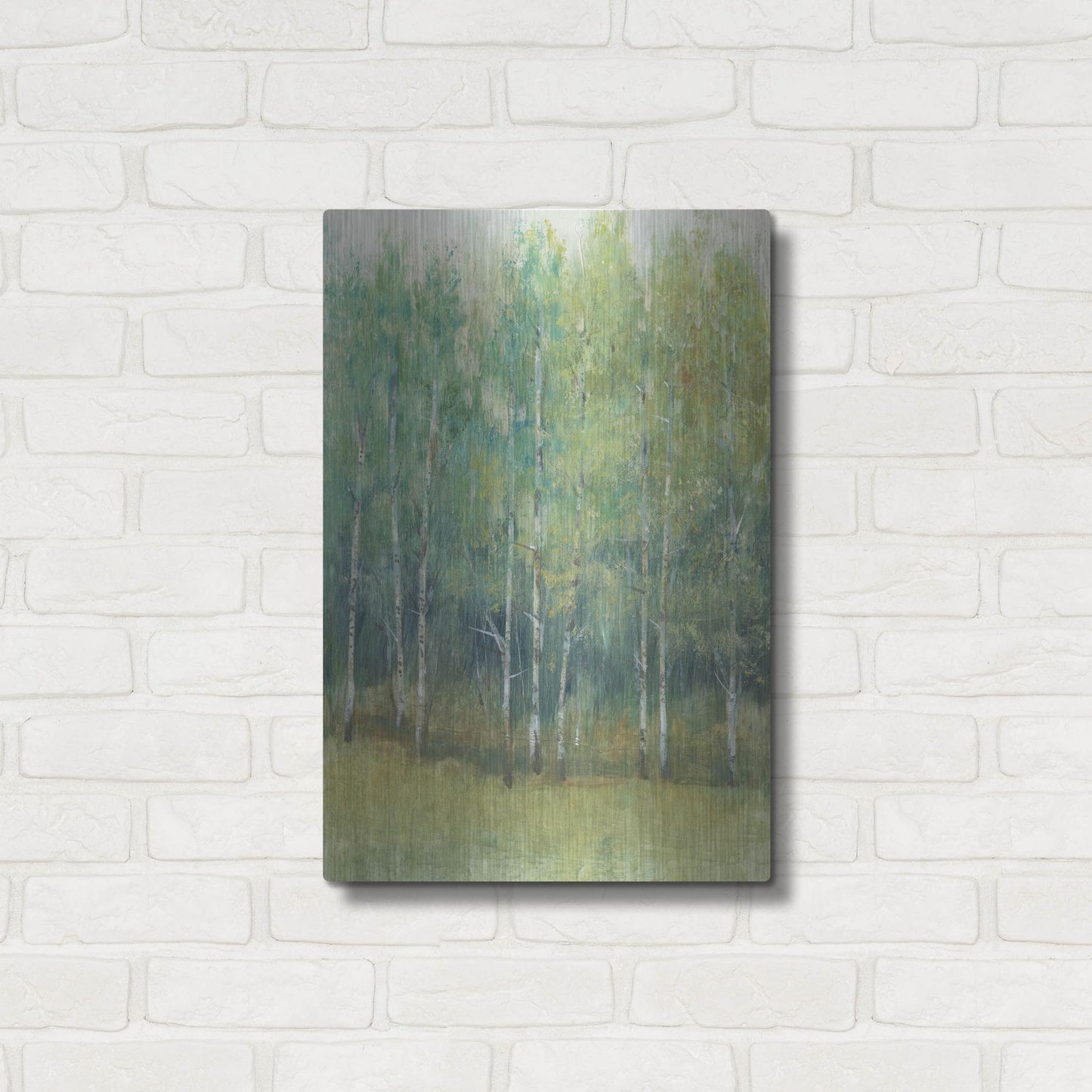 Luxe Metal Art 'Wood Land Edge I' by Tim O'Toole, Metal Wall Art,16x24