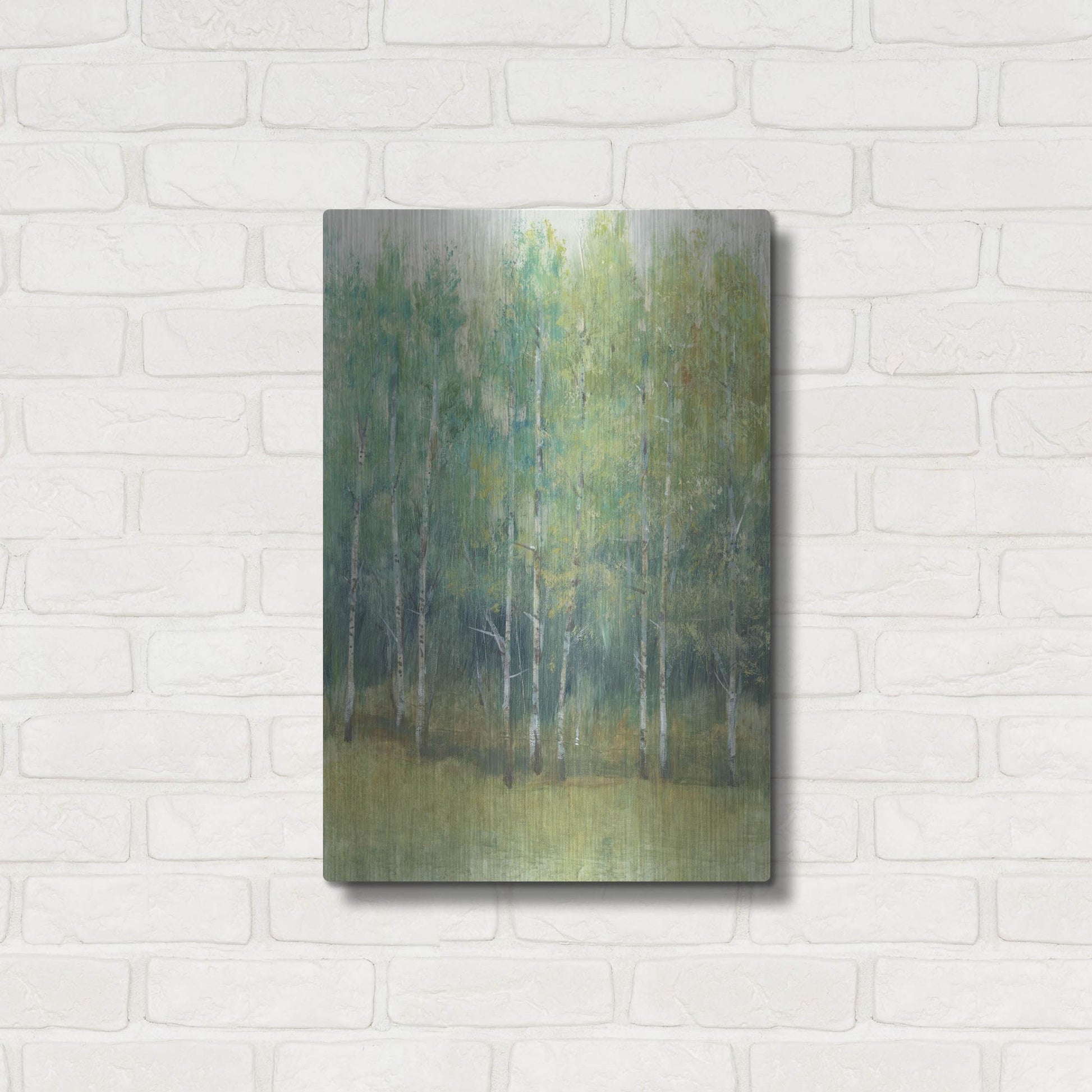 Luxe Metal Art 'Wood Land Edge I' by Tim O'Toole, Metal Wall Art,16x24