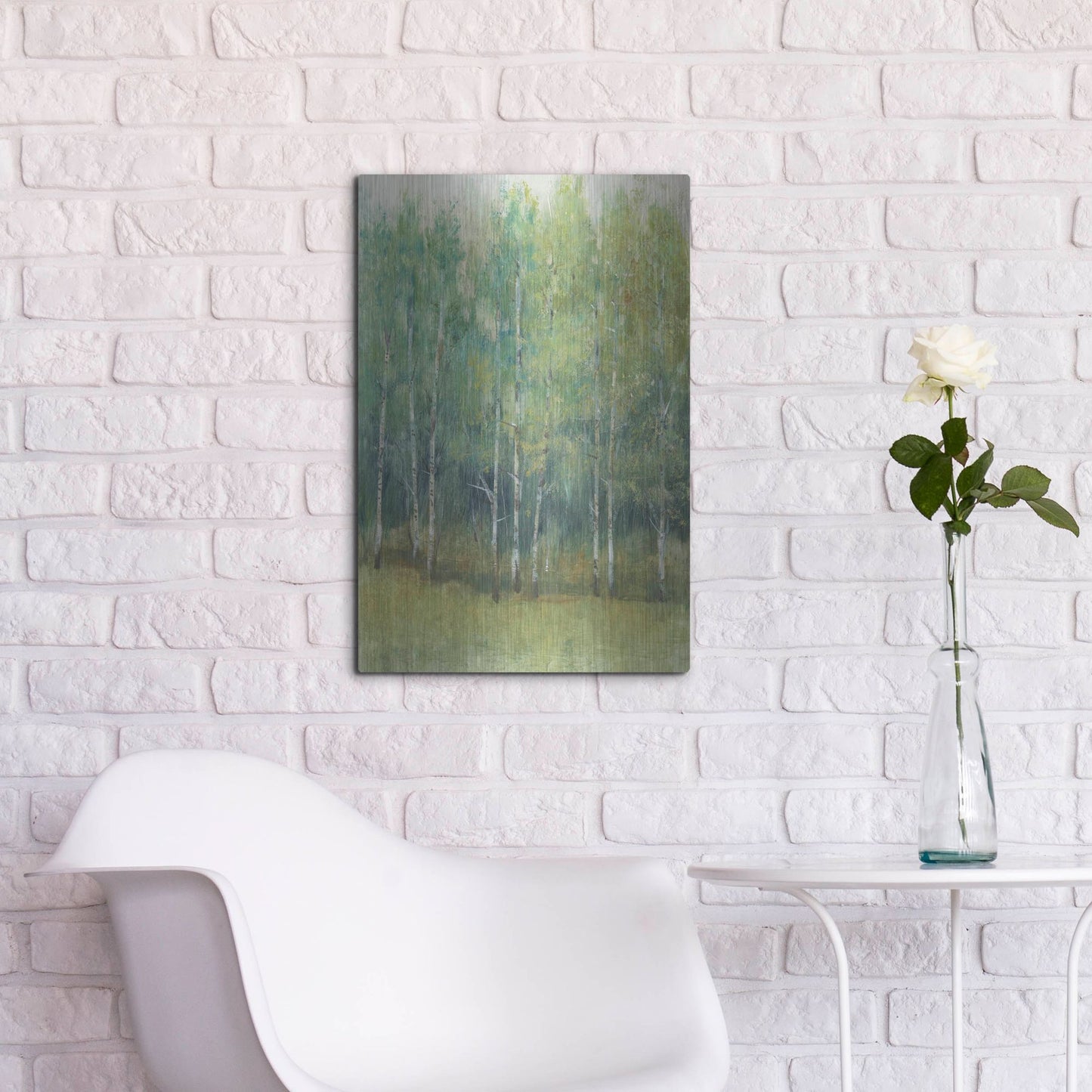 Luxe Metal Art 'Wood Land Edge I' by Tim O'Toole, Metal Wall Art,16x24