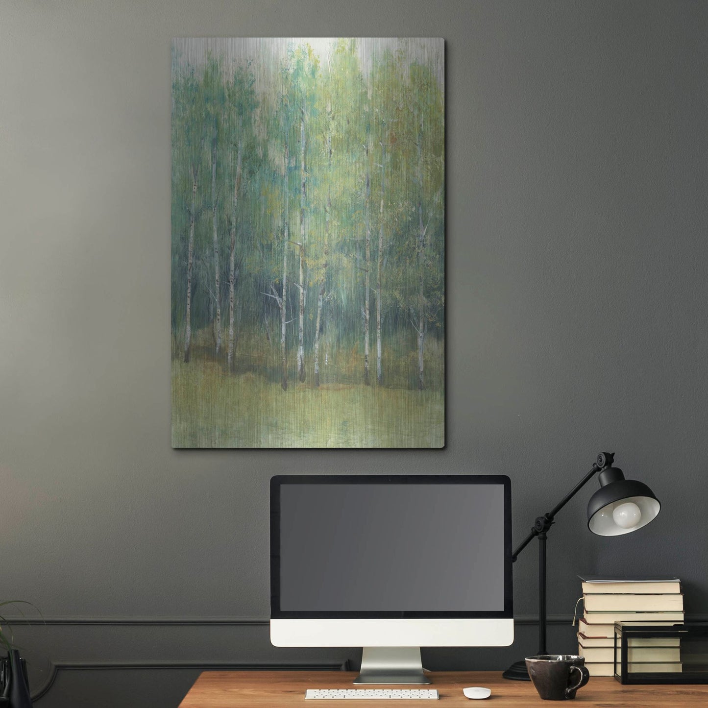 Luxe Metal Art 'Wood Land Edge I' by Tim O'Toole, Metal Wall Art,24x36