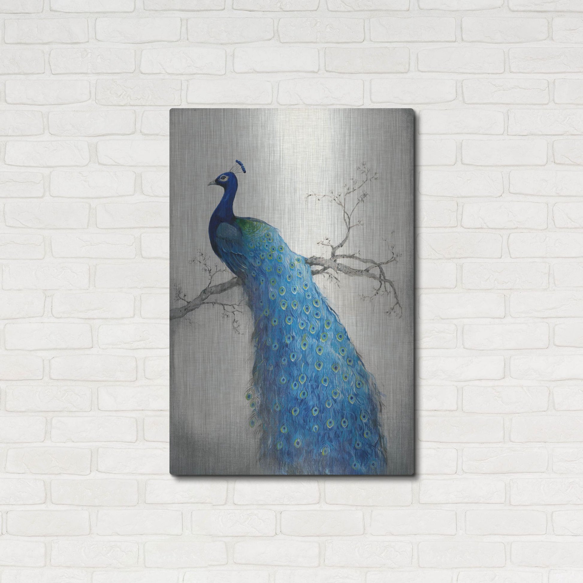 Luxe Metal Art 'Peacock Blue II' by Tim O'Toole, Metal Wall Art,24x36