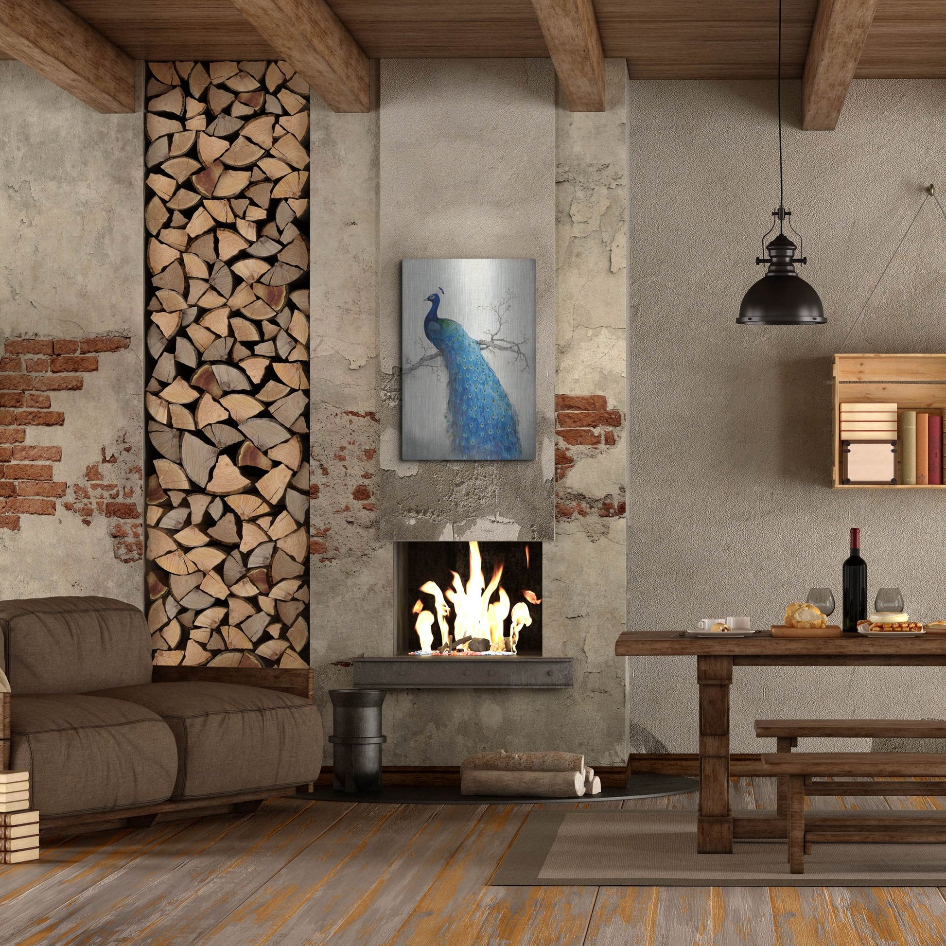 Luxe Metal Art 'Peacock Blue II' by Tim O'Toole, Metal Wall Art,24x36