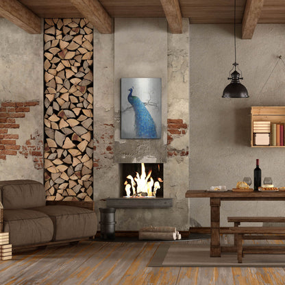 Luxe Metal Art 'Peacock Blue II' by Tim O'Toole, Metal Wall Art,24x36