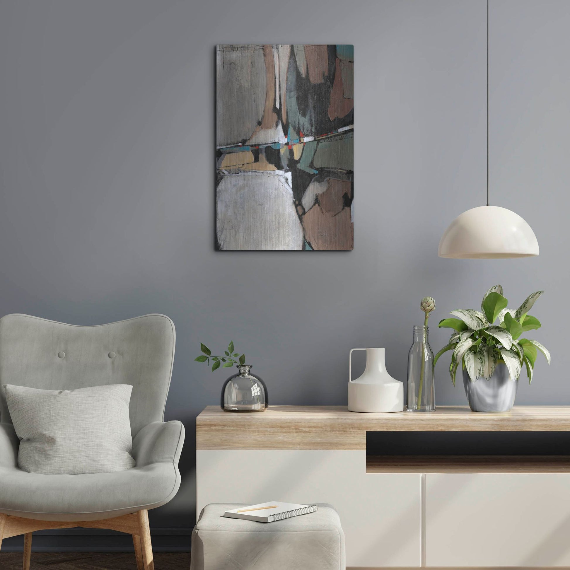 Luxe Metal Art 'Conjunction I' by Tim O'Toole, Metal Wall Art,16x24