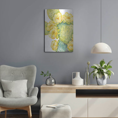 Luxe Metal Art 'Cactus on Silver I' by Tim O'Toole, Metal Wall Art,16x24