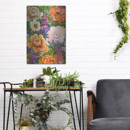 Luxe Metal Art 'Flower Bouquet I' by Tim O'Toole, Metal Wall Art,12x16