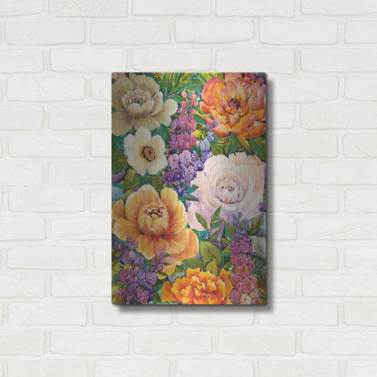 Luxe Metal Art 'Flower Bouquet I' by Tim O'Toole, Metal Wall Art,16x24