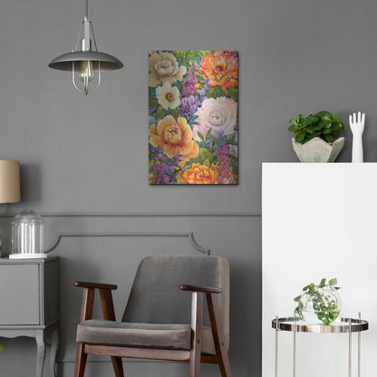 Luxe Metal Art 'Flower Bouquet I' by Tim O'Toole, Metal Wall Art,16x24