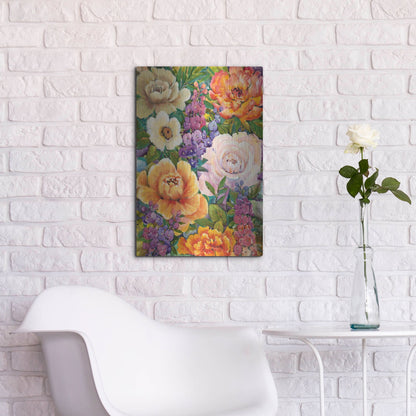 Luxe Metal Art 'Flower Bouquet I' by Tim O'Toole, Metal Wall Art,16x24
