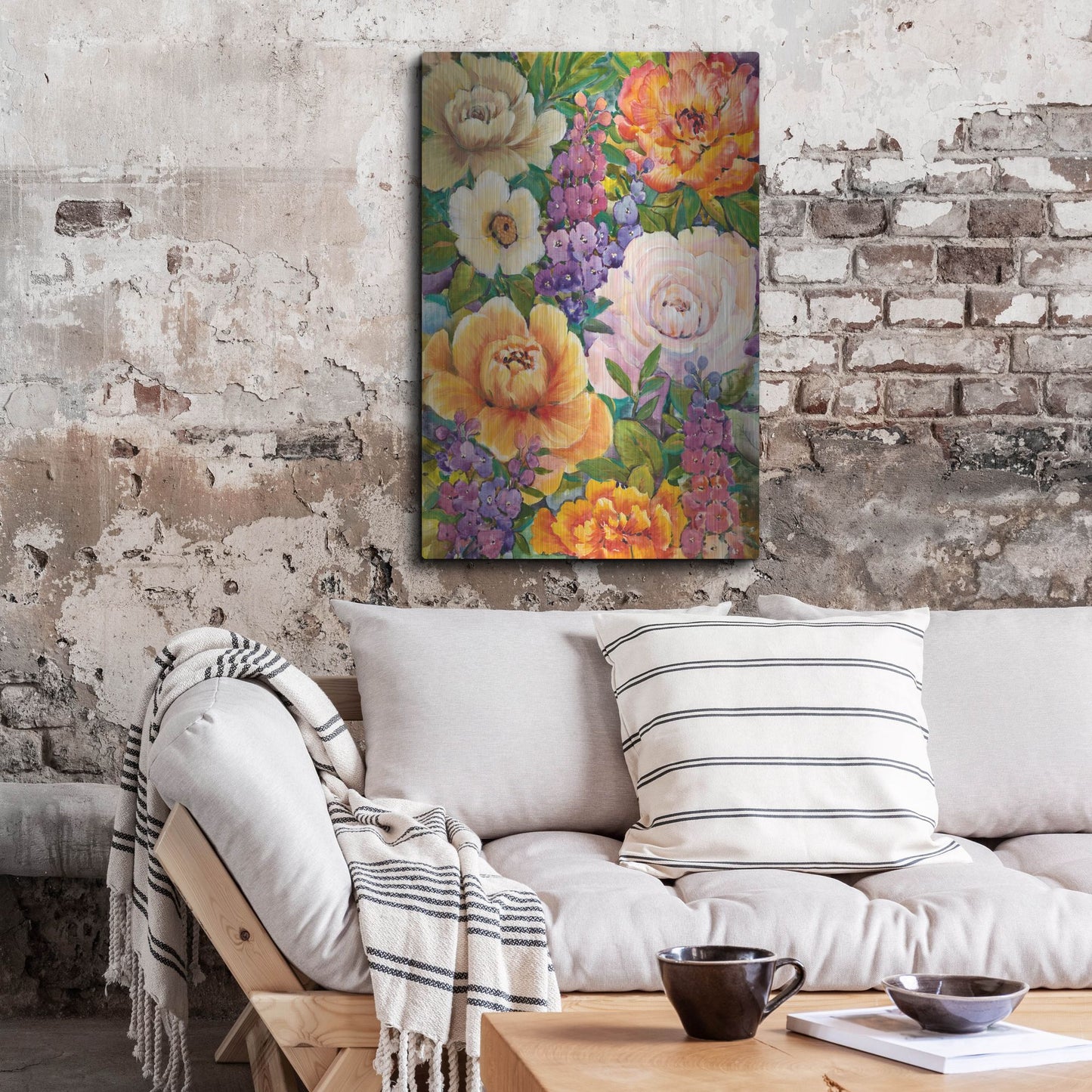 Luxe Metal Art 'Flower Bouquet I' by Tim O'Toole, Metal Wall Art,24x36