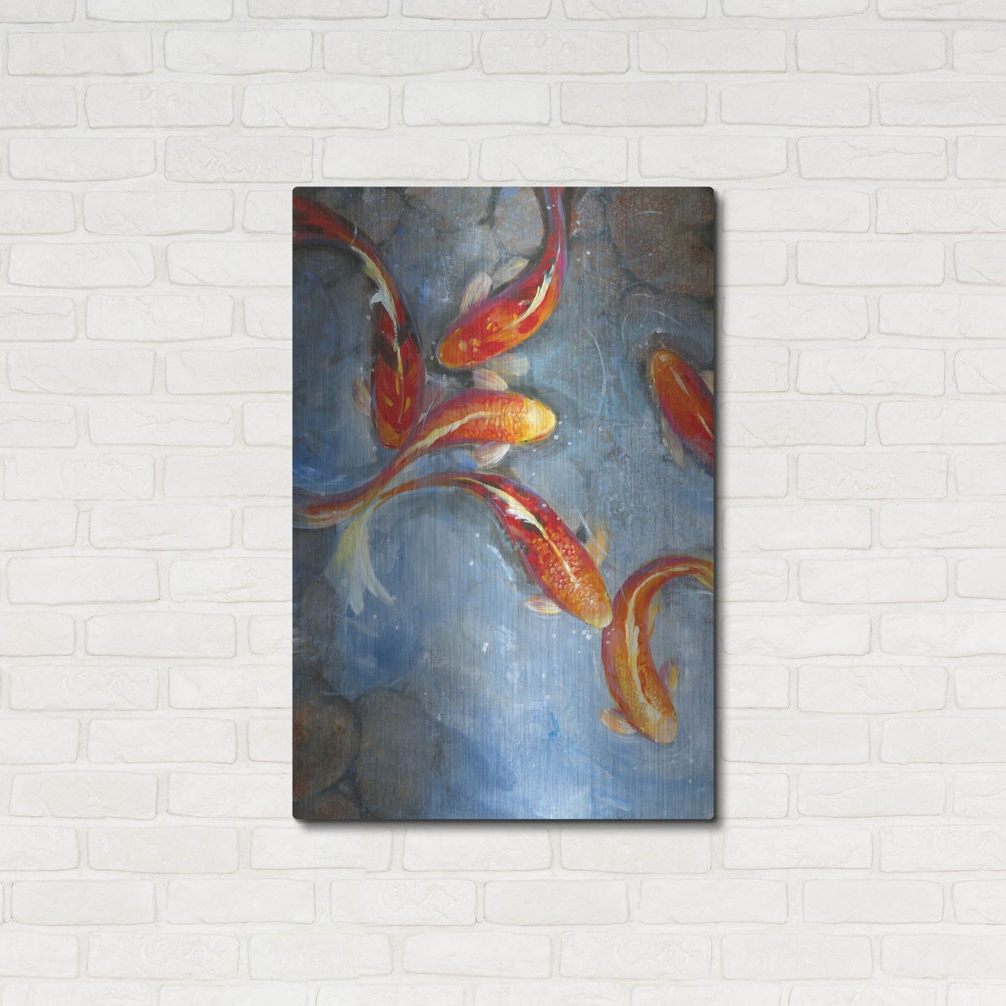 Luxe Metal Art 'Graceful Koi II' by Tim O'Toole, Metal Wall Art,24x36