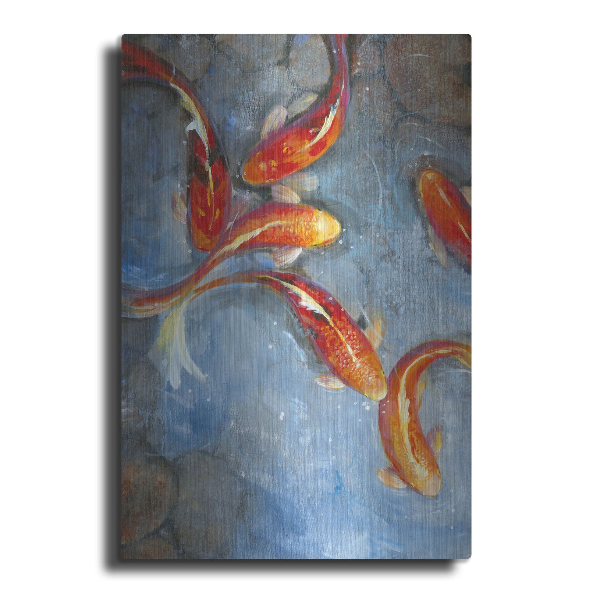 Luxe Metal Art 'Graceful Koi II' by Tim O'Toole, Metal Wall Art
