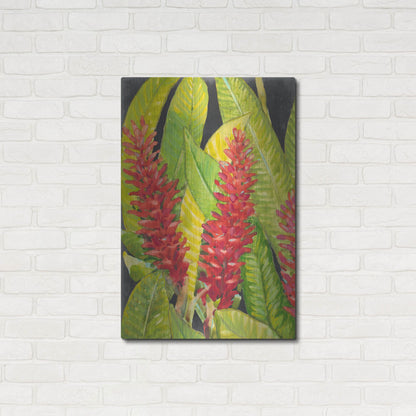 Luxe Metal Art 'Red Tropical Flowers I' by Tim O'Toole, Metal Wall Art,24x36