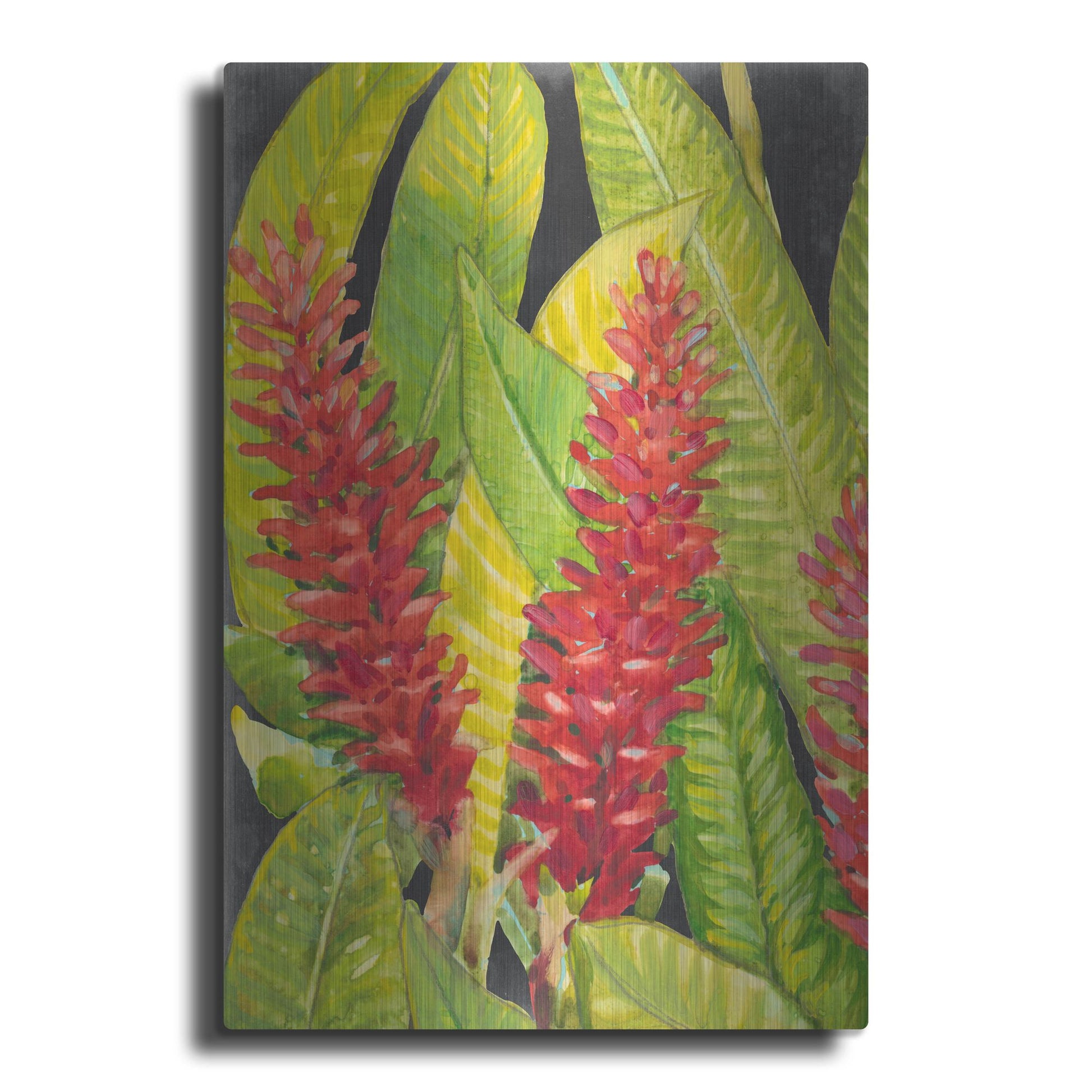 Luxe Metal Art 'Red Tropical Flowers I' by Tim O'Toole, Metal Wall Art