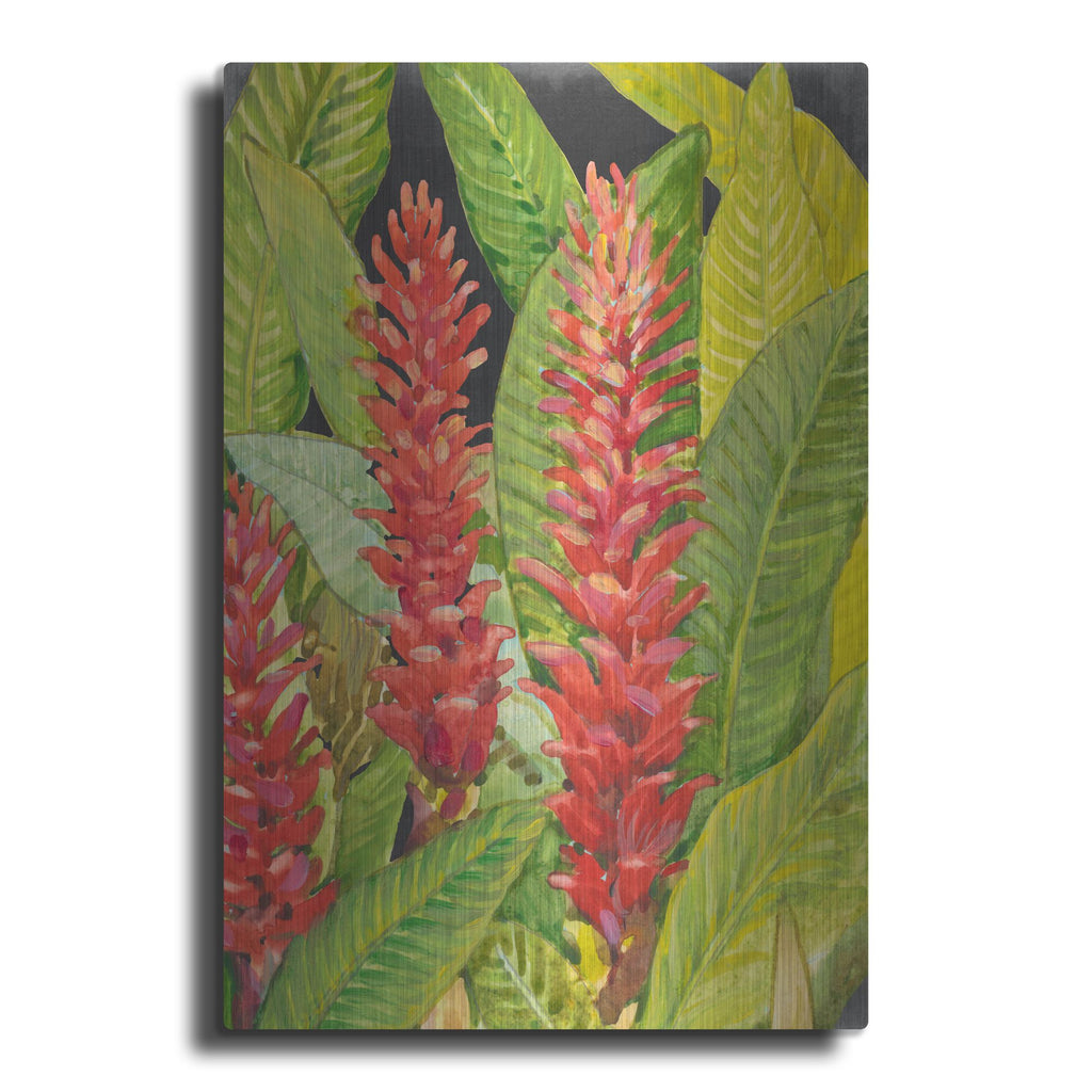 Luxe Metal Art 'Red Tropical Flowers II' by Tim O'Toole, Metal Wall Art