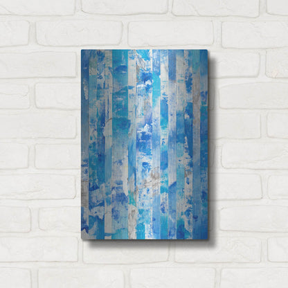 Luxe Metal Art 'Shifting Blues I' by Tim O'Toole, Metal Wall Art,12x16