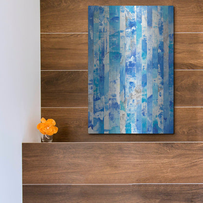 Luxe Metal Art 'Shifting Blues I' by Tim O'Toole, Metal Wall Art,12x16