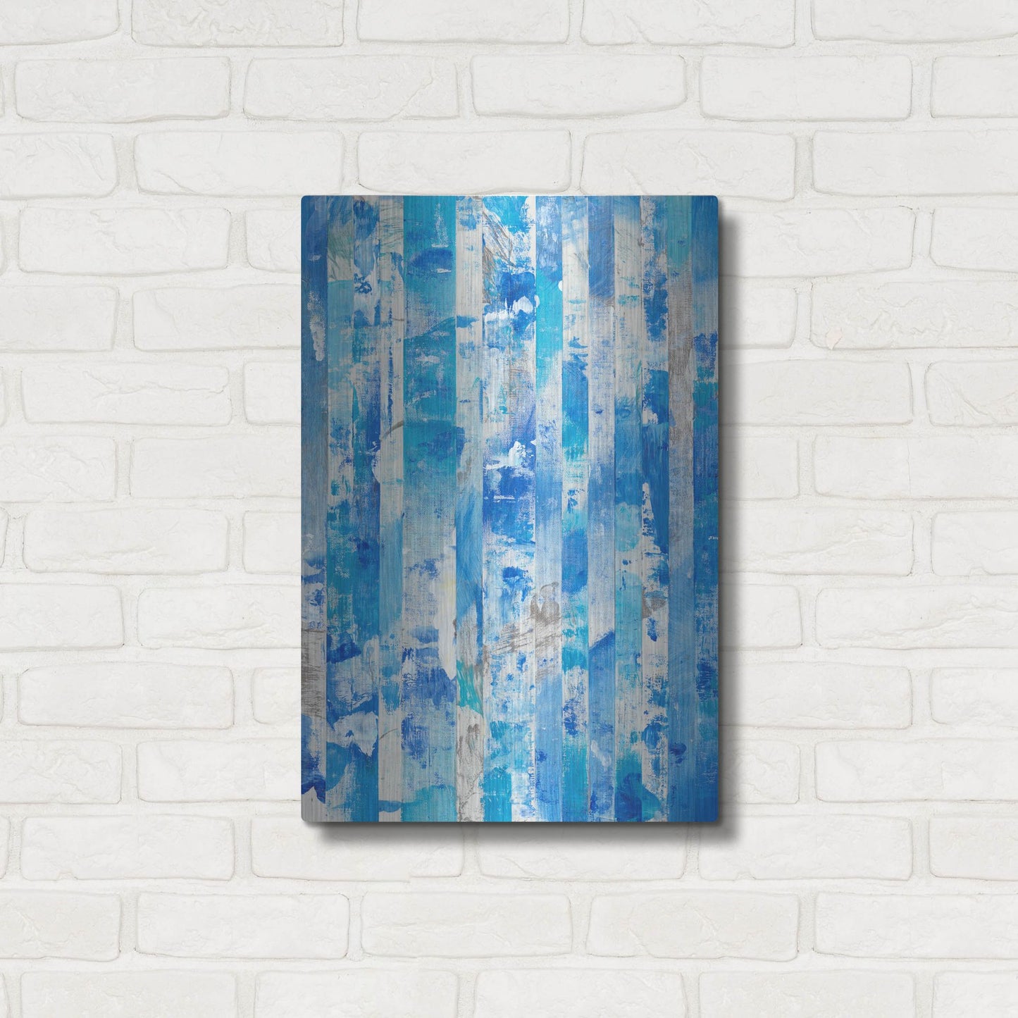 Luxe Metal Art 'Shifting Blues I' by Tim O'Toole, Metal Wall Art,16x24