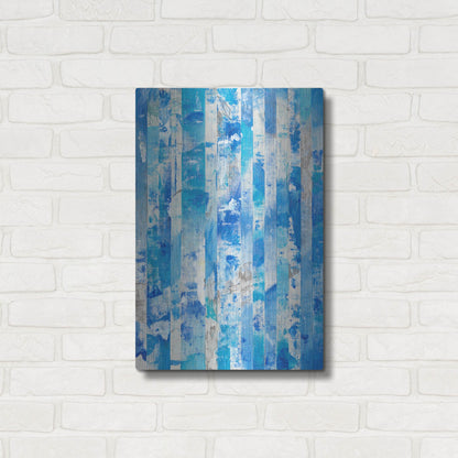 Luxe Metal Art 'Shifting Blues I' by Tim O'Toole, Metal Wall Art,16x24