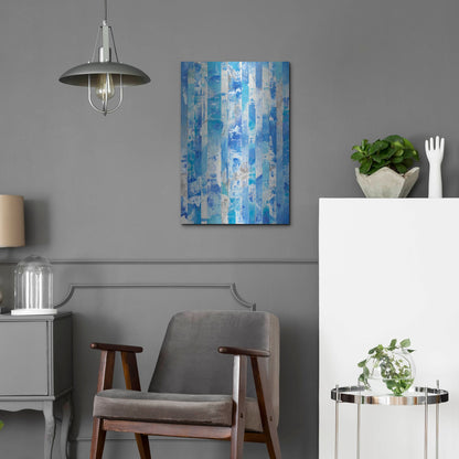 Luxe Metal Art 'Shifting Blues I' by Tim O'Toole, Metal Wall Art,16x24