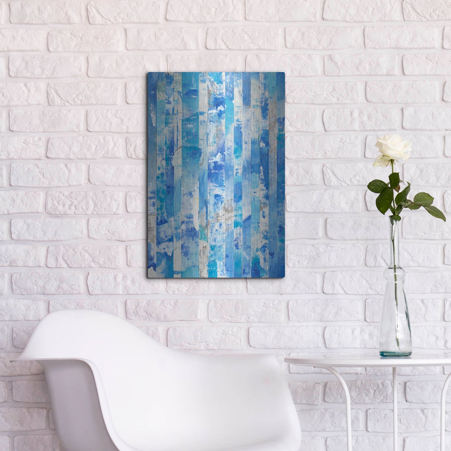 Luxe Metal Art 'Shifting Blues I' by Tim O'Toole, Metal Wall Art,16x24