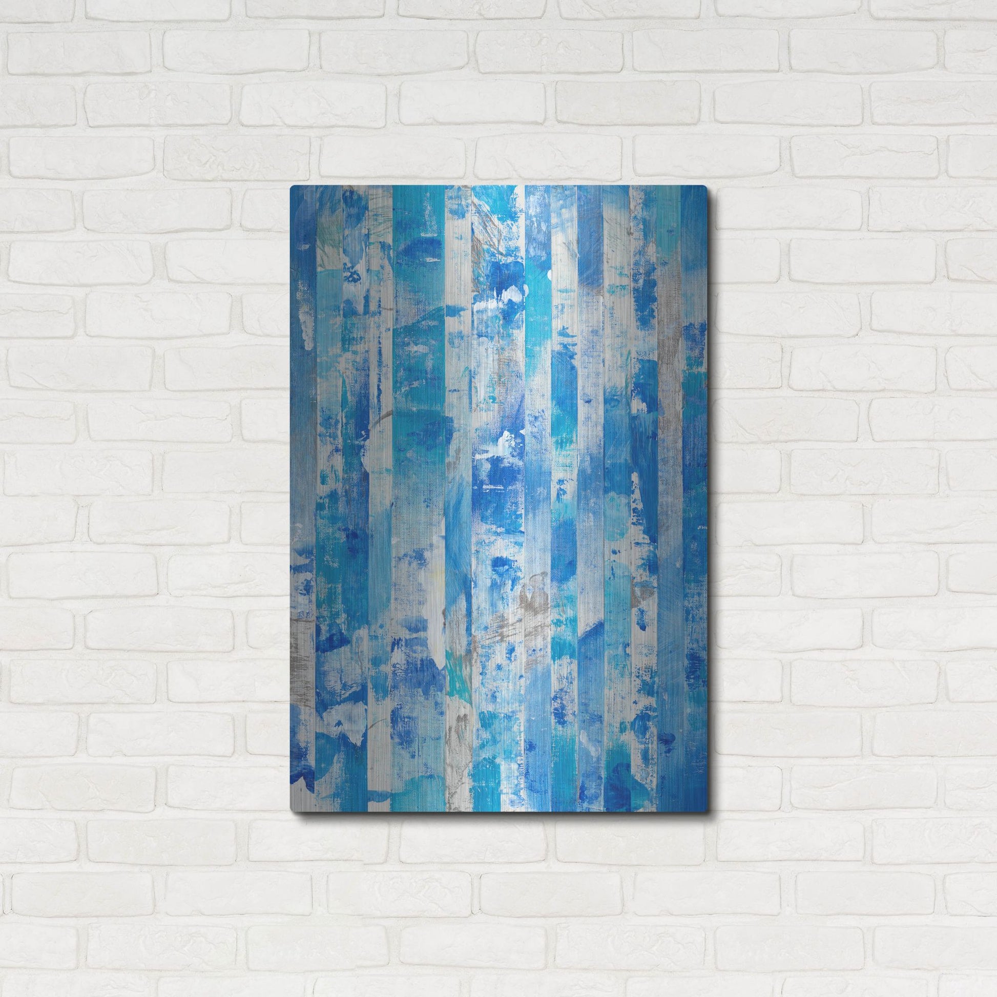 Luxe Metal Art 'Shifting Blues I' by Tim O'Toole, Metal Wall Art,24x36