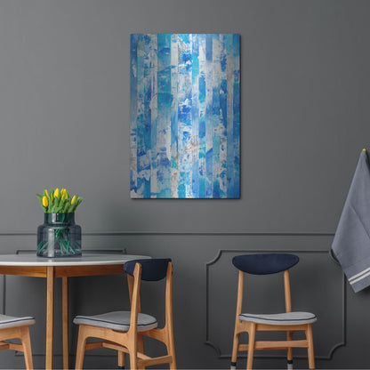 Luxe Metal Art 'Shifting Blues I' by Tim O'Toole, Metal Wall Art,24x36