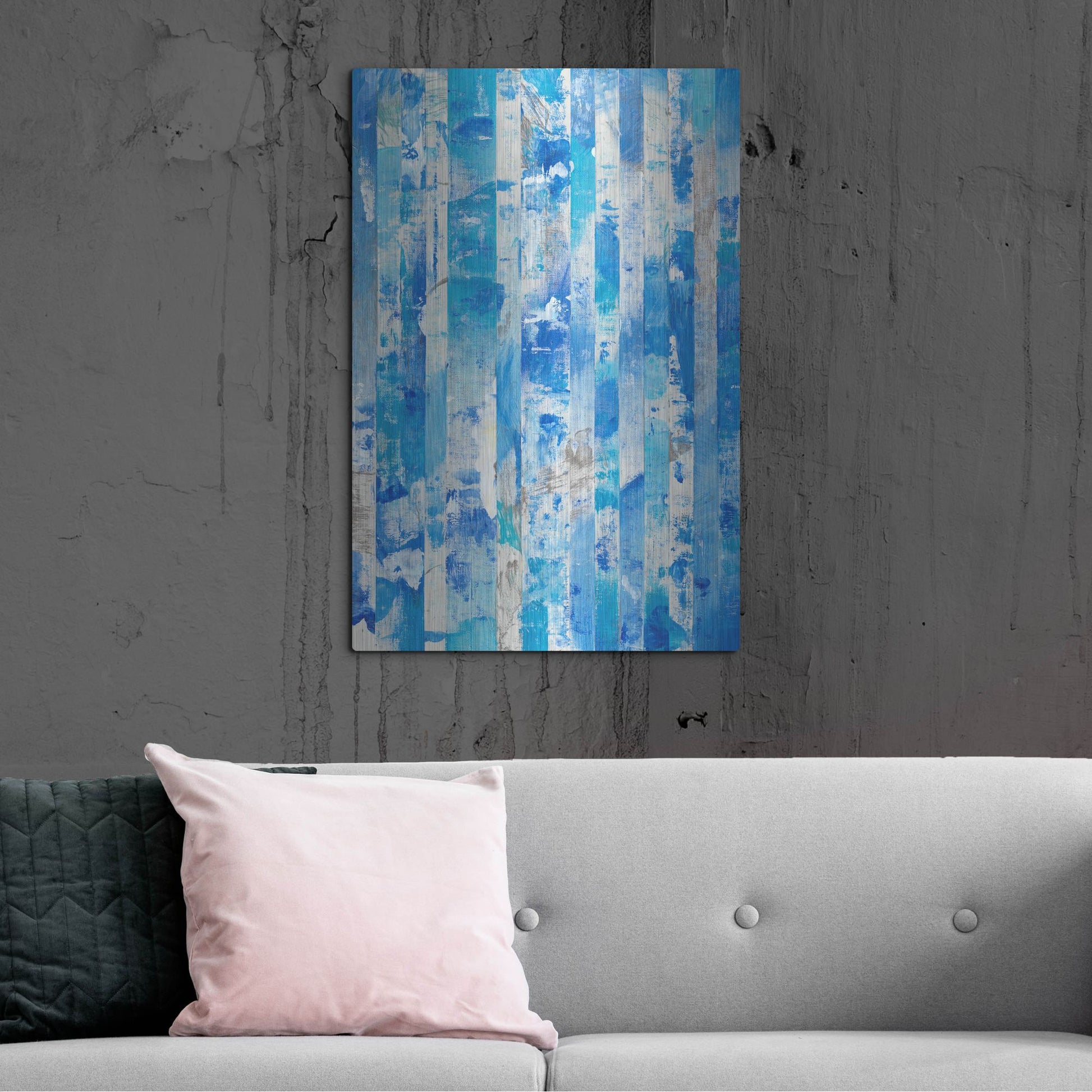 Luxe Metal Art 'Shifting Blues I' by Tim O'Toole, Metal Wall Art,24x36