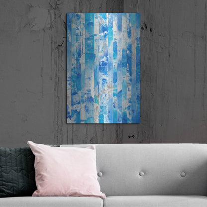 Luxe Metal Art 'Shifting Blues I' by Tim O'Toole, Metal Wall Art,24x36