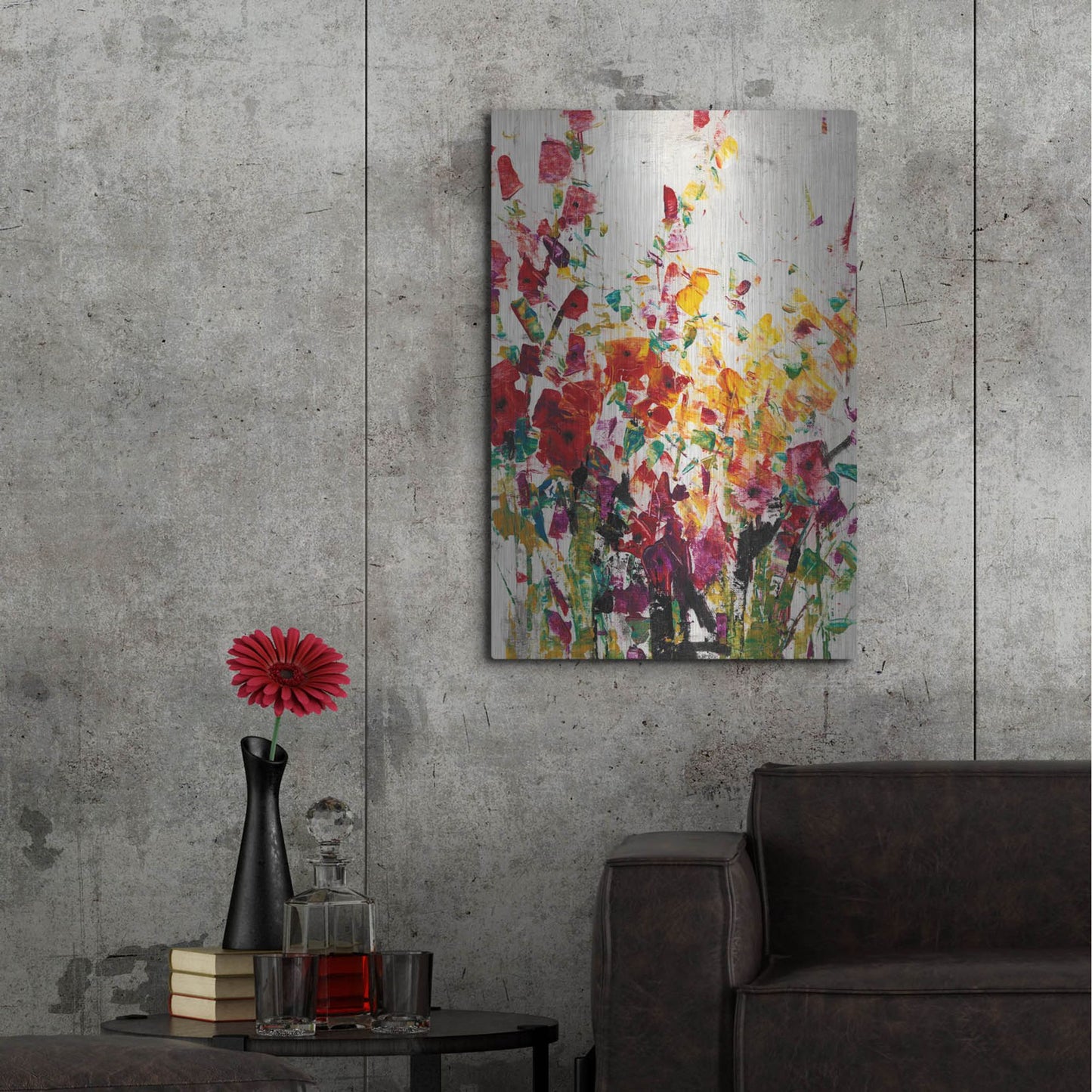 Luxe Metal Art 'Wildflowers Blooming I' by Tim O'Toole, Metal Wall Art,24x36