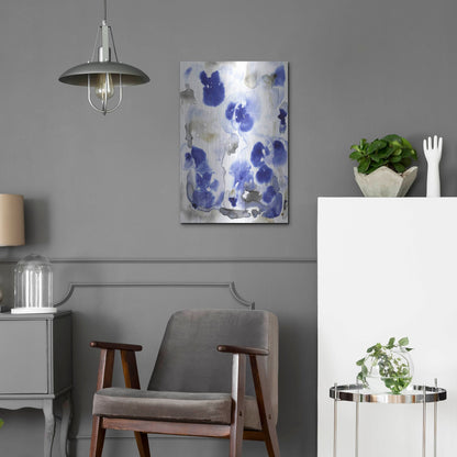 Luxe Metal Art 'Blue Pansies I' by Tim O'Toole, Metal Wall Art,16x24