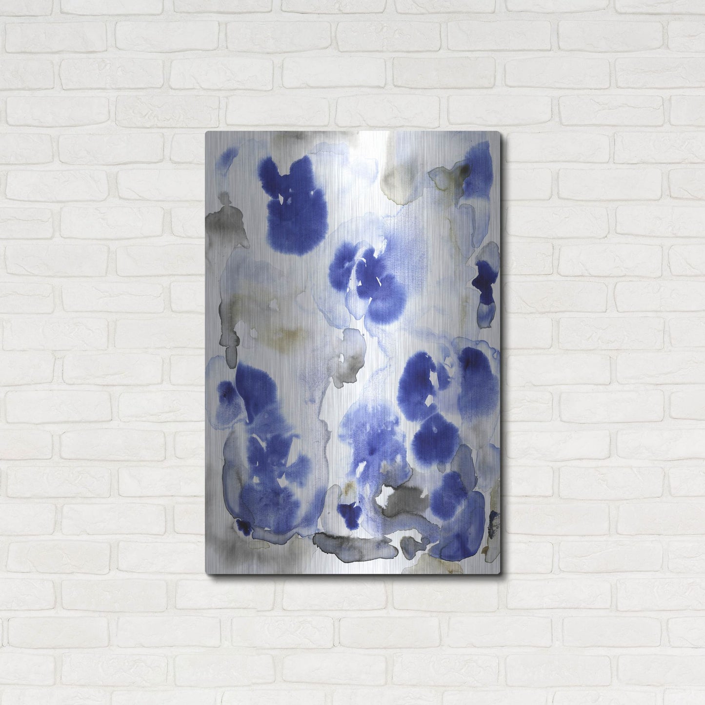 Luxe Metal Art 'Blue Pansies I' by Tim O'Toole, Metal Wall Art,24x36