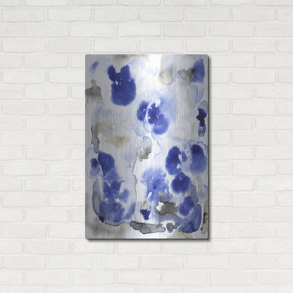 Luxe Metal Art 'Blue Pansies I' by Tim O'Toole, Metal Wall Art,24x36
