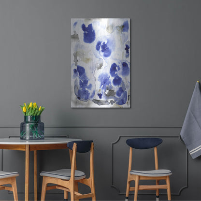 Luxe Metal Art 'Blue Pansies I' by Tim O'Toole, Metal Wall Art,24x36