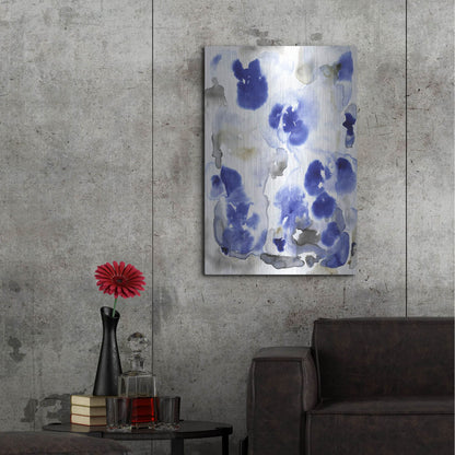 Luxe Metal Art 'Blue Pansies I' by Tim O'Toole, Metal Wall Art,24x36