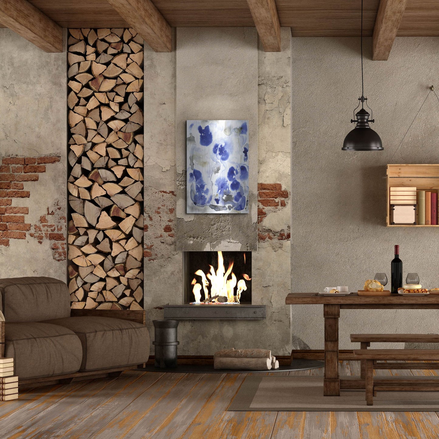 Luxe Metal Art 'Blue Pansies I' by Tim O'Toole, Metal Wall Art,24x36